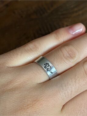 Stainless Steel Adjustable Ring with Dinosaur
